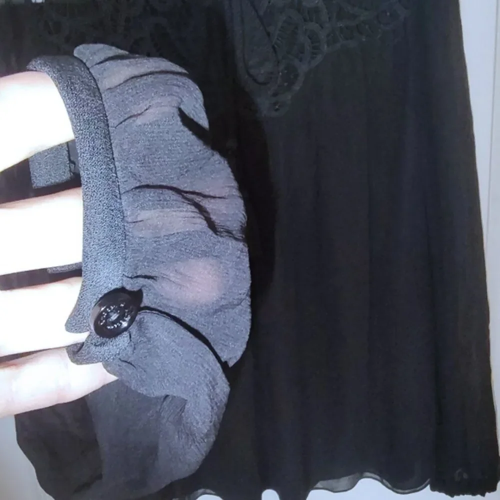 kate spade lace silk sheer blouse XS EUC - Picture 7 of 9